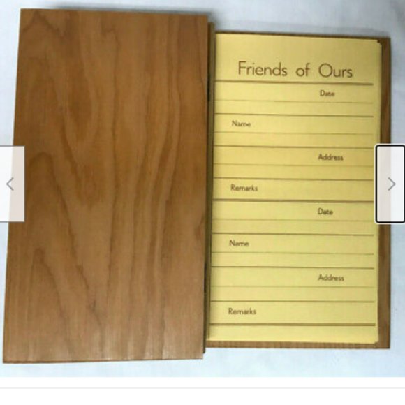 Vtg Gift Craft Wooden Guest Log Book The House is Yours Unused with Pages Party - Picture 3 of 5